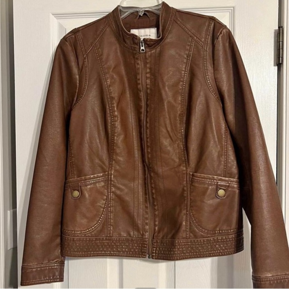 Brown Faux Leather jacket XL